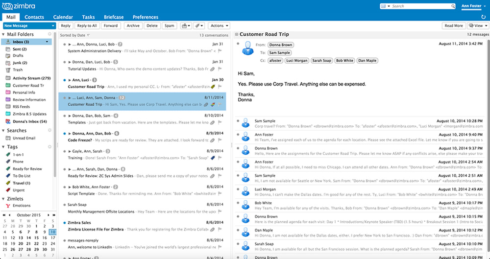 zimbra frontend